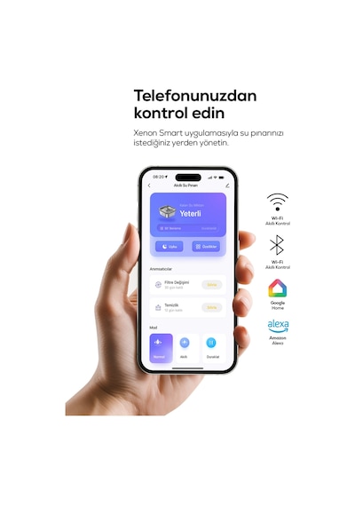 Xenon Smart Köpek Mama Kabı Ve Su Pınarı Seti 14l Ortopedik Çelik Kase, Uygulama Kontrol, Paslanmaz Çelik Su Pınarı, Wifi, Büyük Cins Uyumlu Beyaz