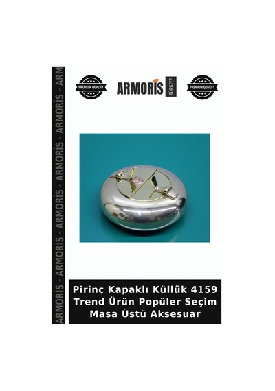 Pirinç Kapaklı Küllük 4159 Trend Ürün Popüler Seçim Masa Üstü Aksesuar