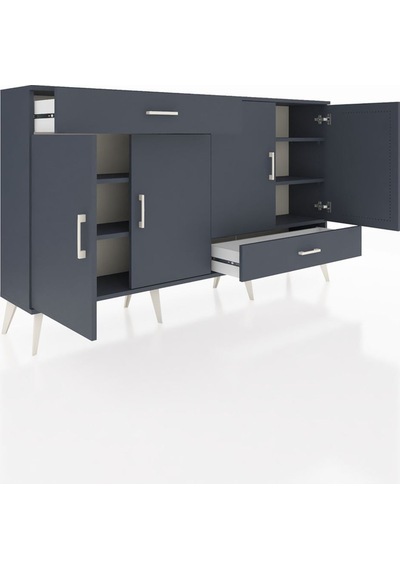 Arges Konsol 5 Raflı 2 Çekmeceli 4 Kapaklı 176x30x99 Antrasit-ant Antrasit-antrasit Arges Konsol 5 Raflı 2 Çekmeceli 4 Kapaklı 176x30x99 Antrasit-ant Antrasit-antrasit