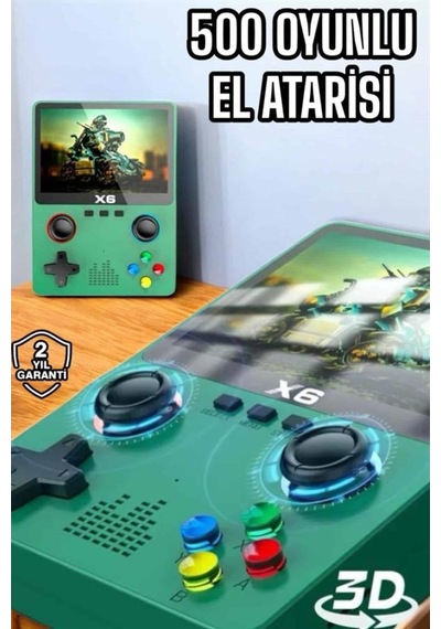 Çocuklara Özel 666 Oyunlu X6 Atari Video İzleme Ve Müzik Dinleme