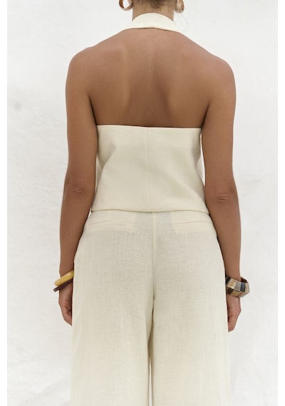 Mai Collection Mai Studios Co. Dena Sırt Dekolteli Sarı Keten Yelek Pantolon Takım Sarı Mai Collection Mai Studios Co. Dena Sırt Dekolteli Sarı Keten Yelek Pantolon Takım Sarı