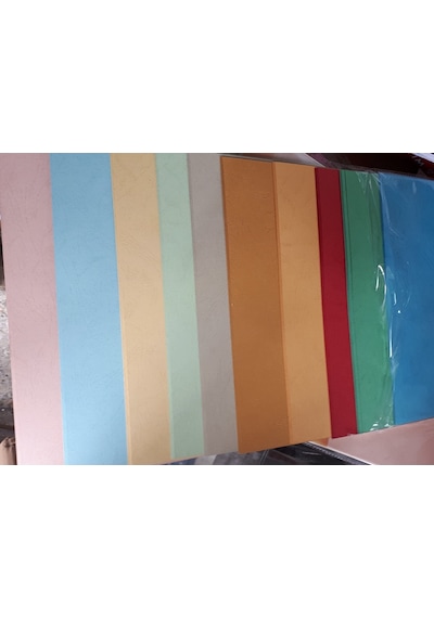 Karton ( Fon Kağıdı) Deri Desen Karışık Renk 50 Adet 25 X 35 Ebat