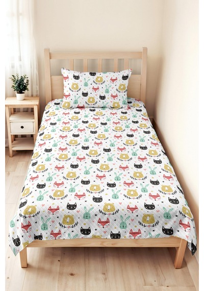Maceracı Panda Figürlü Pastel Genç Odası Tek Kişilik Pike Takımı - Mint Sarı 160x220 Cm Yatak Örtüsü Buğulu Anı Dokunuşu