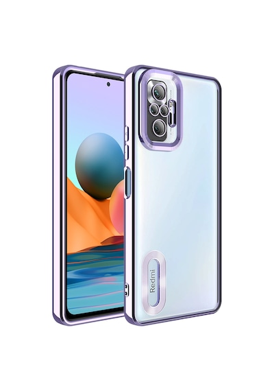 Lexroo Xiaomi Redmi Note 10 Pro Kılıf Kamera Korumalı Logo Gösteren Omega Kılıf - Lila