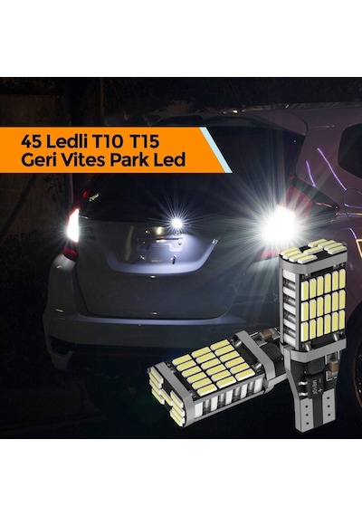 Megaotomarket T10 T15 Park Led Geri Vites 45 Led Çok Güçlü Beyaz Işık Ottoman
