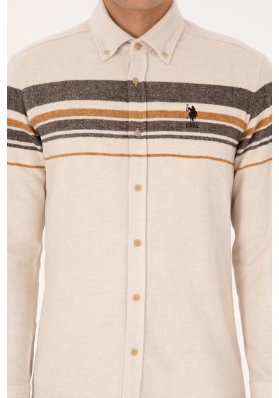 U.s. Polo Assn. Erkek Gömlek Desenli 50308334-vr256 İnci