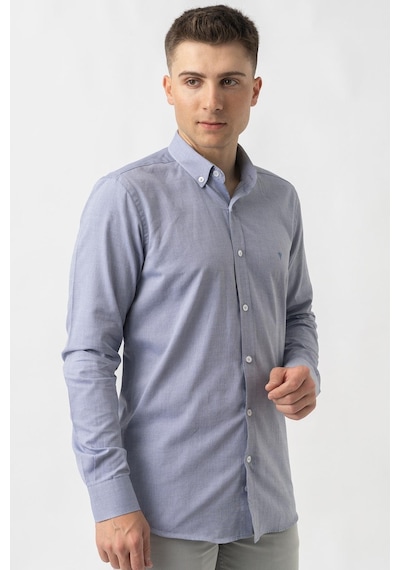 White Stone Aarburg G45044 Pamuklu Regular Fit Oxford Gömlek Laci-laci Lacivert