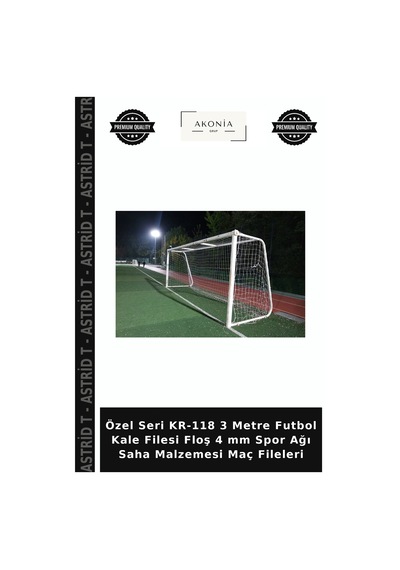 Özel Seri Kr-118 3 Metre Futbol Kale Filesi Floş 4 Mm Spor Ağı Saha Malzemesi Maç Fileleri