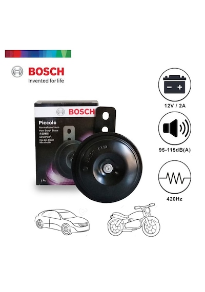 Bosch 12 Volt Korna Titreşimli Disk Tipi 420 Hz İnce Ses (Yüksek Ton) - Tekli