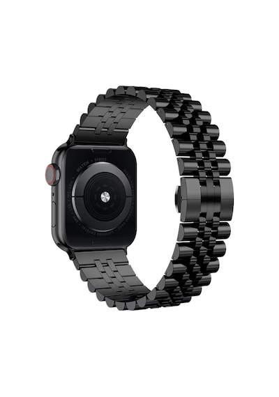 Forzacase Apple Watch 7 41mm İle Uyumlu Rolex Tasarım Metal Kordon Kayış - Fc879 Siyah