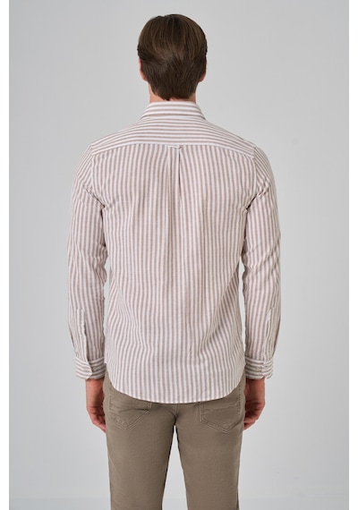 Morven Erkek Vizon Slim Fit Düğmeli Yaka Gömlek 25ms004012405 Vizon Vizon
