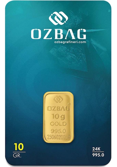 AgaKulche 24 Ayar 10 gr 995 Özbağ Külçe Altın