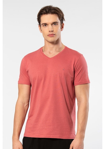 Cacharel Erkek V Yaka T-shirt 2170/mercan