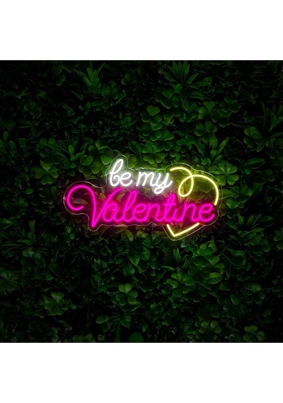 Be My Valentıne Yazılı Neon Tabela Çok Renkli