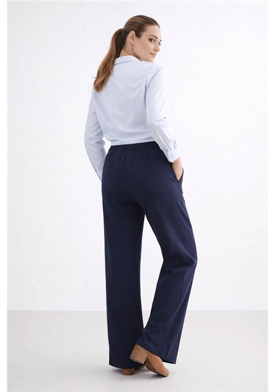 Fashion Friends Geniş Paça Lacivert Kadın Pantolon 26y0109k1