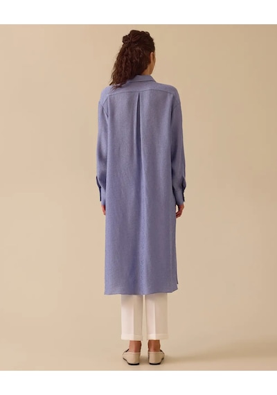 Scl Oversized Midi Gömlek Yaka Kadın Tunik - Günlük Şıklık