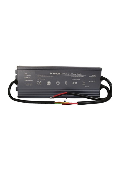 HazarLed 24 Volt 20,8 Amper Ip67 Su Geçirmez Dış Cephe Led Adaptör 500 Watt