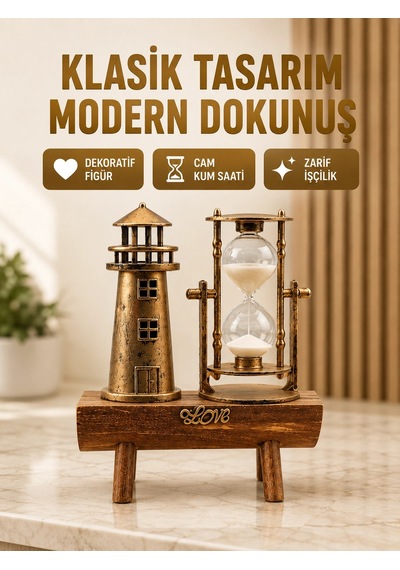 Deniz Feneri Şeklinde El Yapımı Kum Saati Ev Ve Ofis İçin Zarif Süs Yeni Nesil 01 15915358