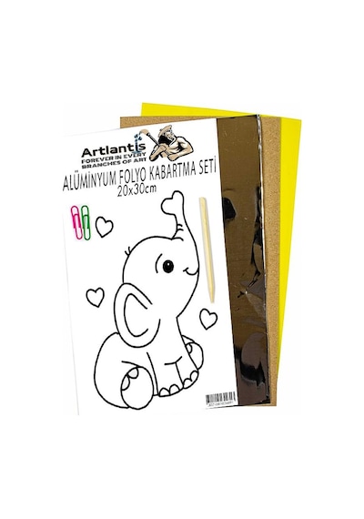 Alüminyum Folyo Kabartma Seti 20x30 Cm Deney Malzemesi 1 Paket Aliminyum Folyo Seti Kabartma Pembe