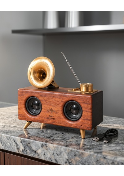 Retro Gramofon Tasarımı Bluetooth Hoparlör Xuczzzb6speaker-1-1