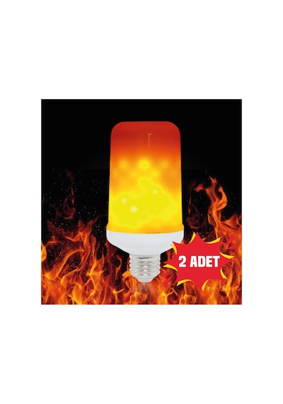 Ct-4059 5w Led Alev Efektli Ampul 2 Adet - Şömine Keyfi Amber Işık E27 Duy