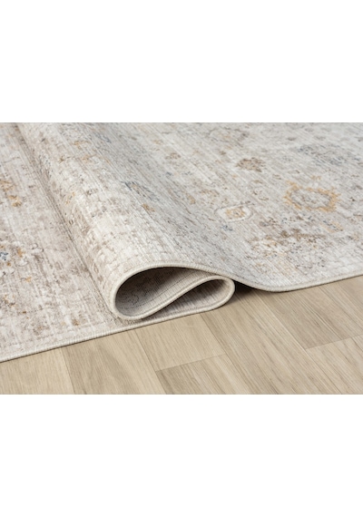 Mariesse Home Vintage Eskitme Desenli Makine Dokuma Salon Oturma Odası Halısı 10203 Bej