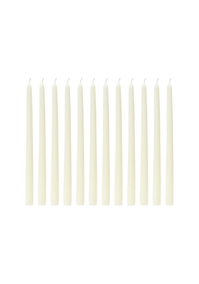 Krem Rengi Şamdan Mumu - 12 Li