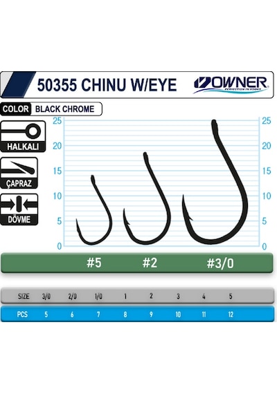 Owner 50355 Chinu W/ Eye Gun Black İğne - 1