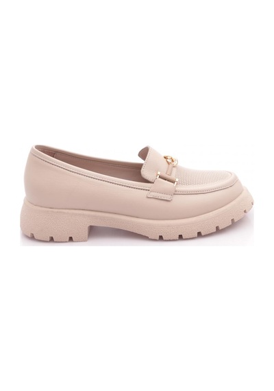 Dgn 4269 Kadin Aksesuarli Loafer Ayakkabi Bej