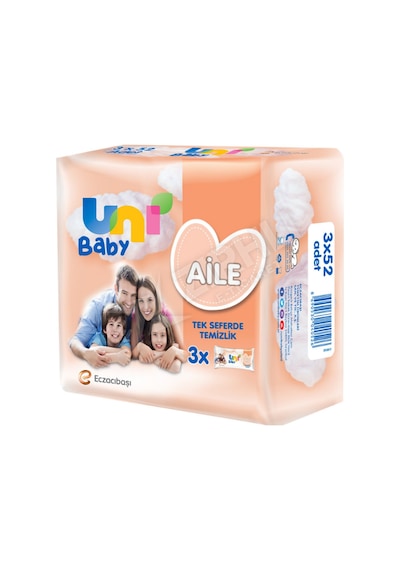 2 Adet Uni Baby Islak Havlu Aile 3 X 52