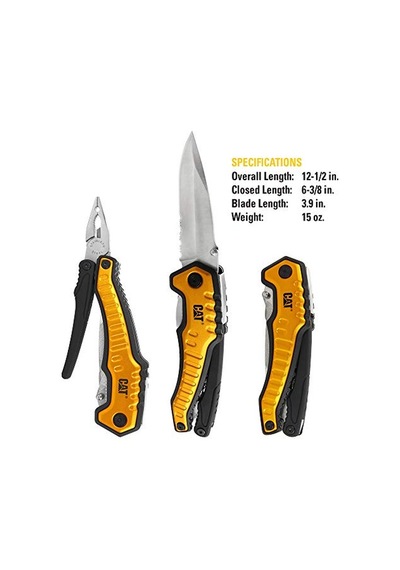 Da980045 9 In 1 Çok Fonksiyonlu Katlanabilir 27cm Paslanmaz Çelik Sarı Kamp Çakısı Bıçağı + Taşıma Kılıfı