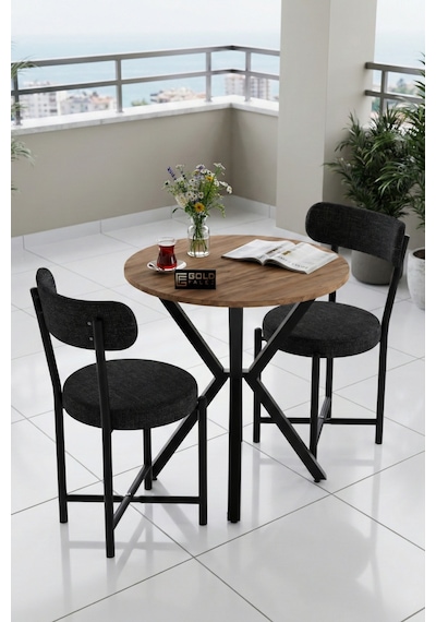 Mutfak Masası 70 Çap Yuvarlak 2 Sandalyeli Atlantik Masa Takımı Modern Set Bahçe Balkon Cafe Teddy Antrasit Mutfak Masası 70 Çap Yuvarlak 2 Sandalyeli Atlantik Masa Takımı Modern Set Bahçe Balkon Cafe Teddy Antrasit