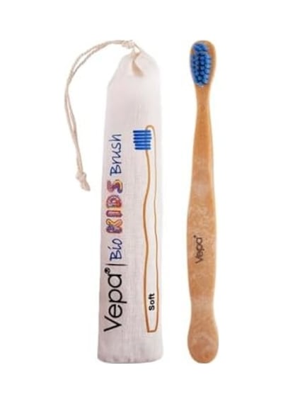 Vepa Elite Bio Ahşap Çocuk Diş Fırçası Bez Ambalaj Açık Ahşap