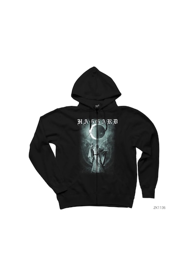 Haggard Magician Siyah Fermuarlı Kapşonlu Sweatshirt Siyah