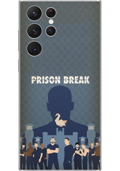 Galaxy S22 Ultra Uyumlu Şeffaf Kılıf Prison Break Tasarımlı
