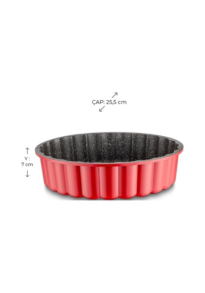 Emsan Daisy Döküm Kek Kalıbı Kırmızı 25 Cm