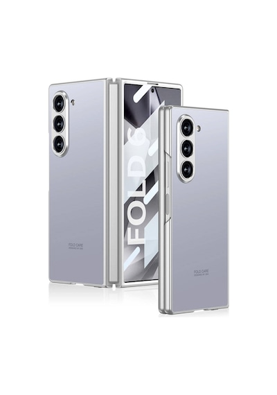 Zore Galaxy Uyumlu Z Fold 6 Kılıf Titanyum Metal Tasarımlı Kıpta Caz Kapak-gri Gri