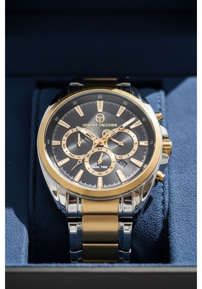 Sergio Tacchini Gold Gümüş Çelik Kordon Erkek Kol Saati L.st.1.10095.4 Gold - Gümüş
