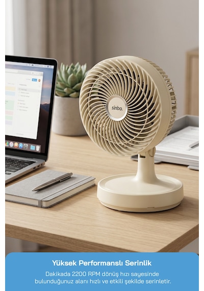Sinbo Sf-7703 Kompakt Mini Masaüstü Fan Sessiz Vantilatör