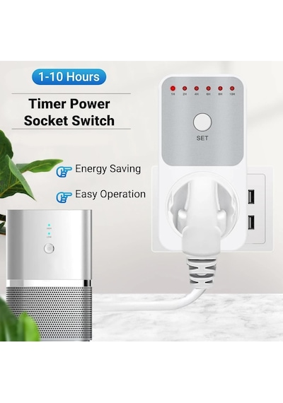 Wellhise Tm04 Geri Sayım Ayarlı Zamanlayıcı Priz - 16a 3680w Dijital Zaman Ayarlı Priz