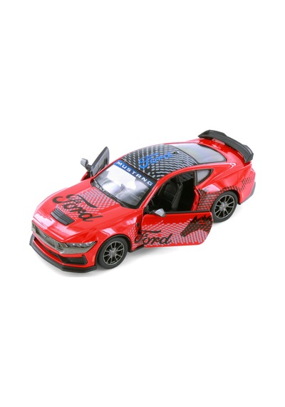 Kinsmart 1:36 Ölçek 2024 Ford Mustang Dark Horse Livery Edition Diecast Model Araç Kırmızı