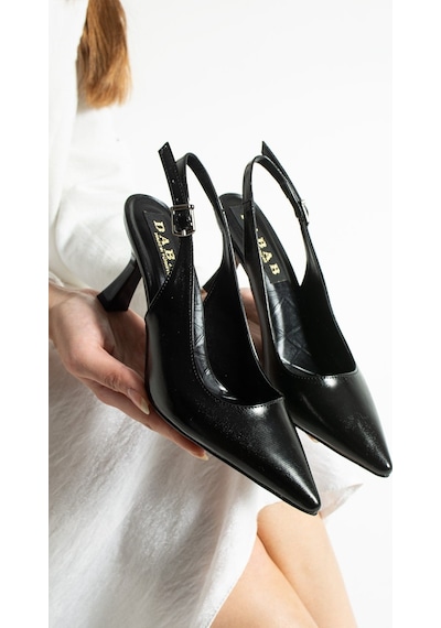 Dabab Shoes Amıle Kadın Siyah 7 Cm Topuklu Bilekten Bantlı Arkası Açık Tokalı Sivri Burun Ayakkabı Dabab Shoes Amıle Kadın Siyah 7 Cm Topuklu Bilekten Bantlı Arkası Açık Tokalı Sivri Burun Ayakkabı