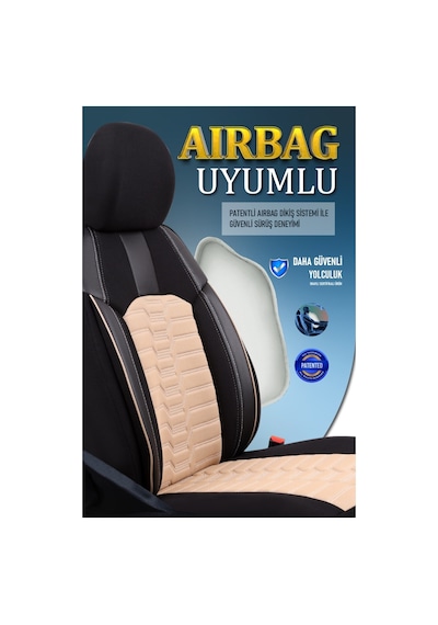 Kia Sportage Lüks 5li Oto Koltuk Kılıfı Gezegen Bej Siyah