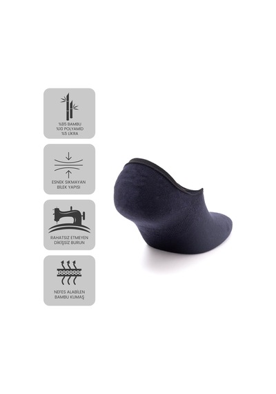 Just Inner Erkek 6 Lı Bambu Çorap Babet Premium Ayak Sağlığı 11400 Lacivert
