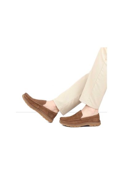 Erkek Taba Nubuk Deri Loafer