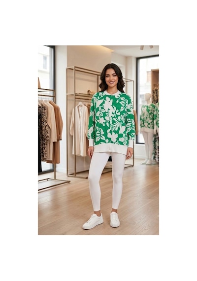 Polologin Butik Kadın Yeşil Beyaz Botanik Desenli Düğmeli Tunik Gömlek - Uzun Kollu Beli Ribanalı Mevsimlik Ceket/gömlek Yeşil Polologin Butik Kadın Yeşil Beyaz Botanik Desenli Düğmeli Tunik Gömlek - Uzun Kollu Beli Ribanalı Mevsimlik Ceket/gömlek Yeşil