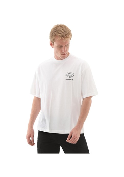 B0a6ky31001-r Timberland 'my Boots'' Short Sleeve Tee Erkek T-shirt Beyaz B0a6ky31001-r Beyaz