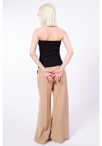 Seeh Siyah Straplez Basic Kadın Bluz Sh247 Standart