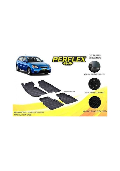 Paspas 3D Havuzlu X-Mat Kia Rio 2011-2017 - Perflex Pxm-Ka08