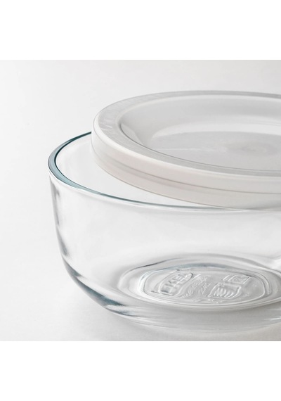 Ikea Bestämma 3'lü Gıda Saklama Kabı Seti 190 / 400 / 730 Ml Şeffaf Beyaz Şeffaf - Beyaz